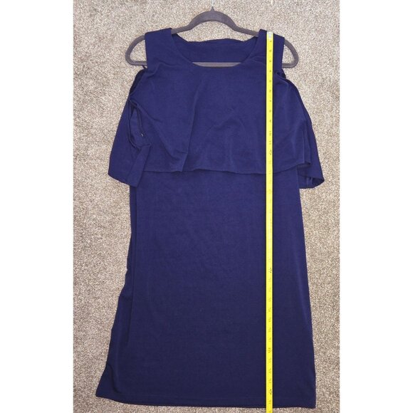 Cold Shoulder Navy Blue Womens Dress - Picture 6 of 6